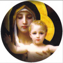 Mother Mary and a very serious and self-aware Christ child