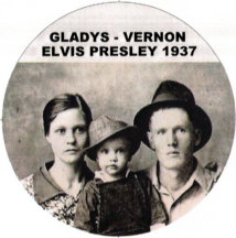 Vernon, Gladys and Elvis Presley, 1937