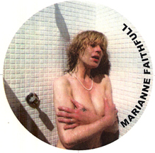 tortured picture of Marianne Faithfull in the shower