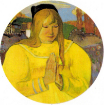 yellow girl praying