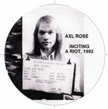 Axl Rose mugshot, St Louis 1992 - inciting a riot!!