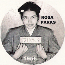 1956 mugshot of Rosa Parks famous arrest for refusing to give up her public bus seat to a white man