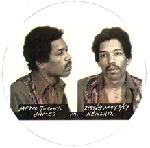 Jimi Hendrix 1969 mugshot