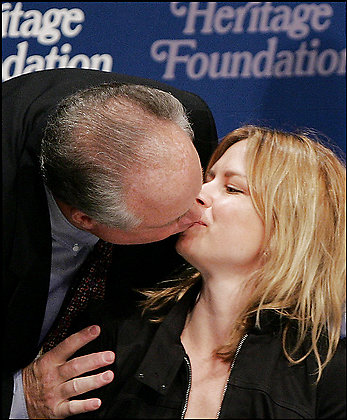 Rush Limbaugh kissing Mary Lynn Rajskub image