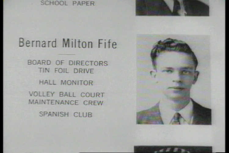 Bernard Milton Fife high school yearbook photo