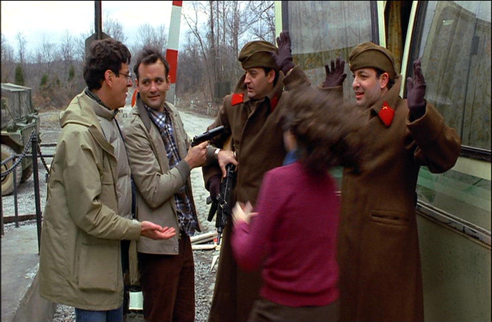 Joseph Flaherty and Nick Toth with Harold Ramis and Bill Murray in Stripes - 1981 image