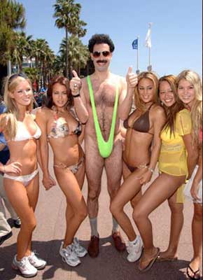 Borat thinking about sexytime