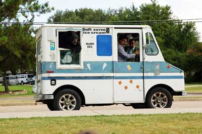 Borat, Azamat, bear, ice cream truck