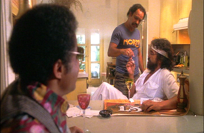 Cheech and Chong passing a joint