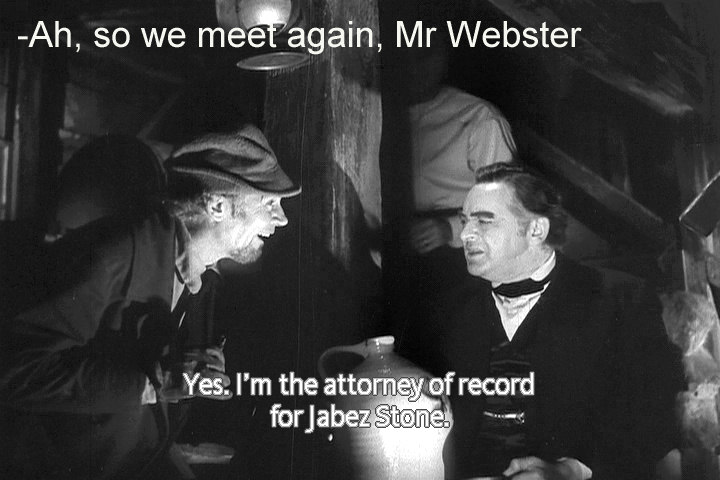 Walter Huston and Edward Arnold in The Devil and Daniel Webster