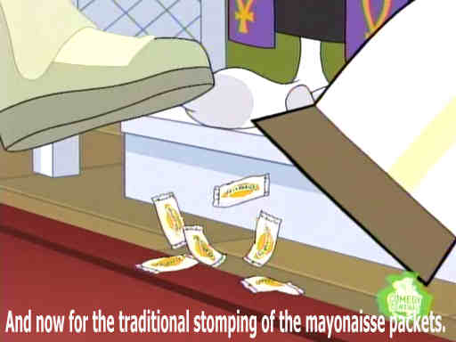 the traditional stomping of the maonaisse packets - Drawn Together image