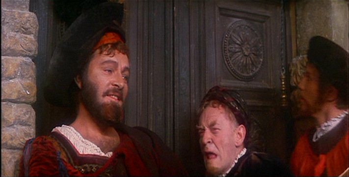 Richard Burton as Petruchio listening dreamily