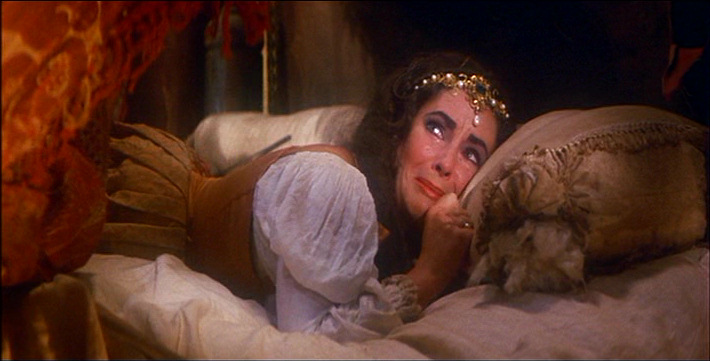 tearful Elizabeth Taylor