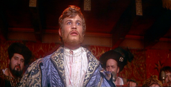 Michael York as humiliated Lucentio