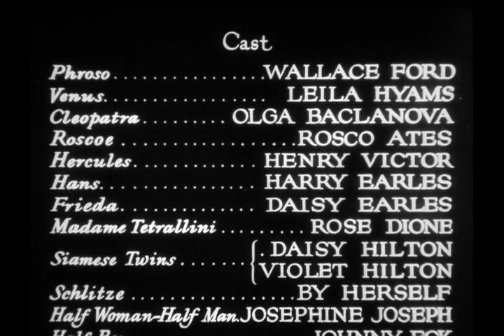 Freaks 1932 movie cast credits
