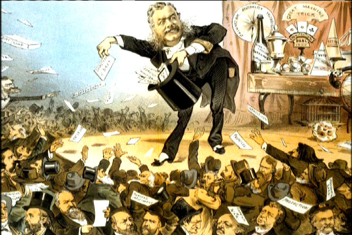 vintage editorial cartoon of President Chester A Arthur