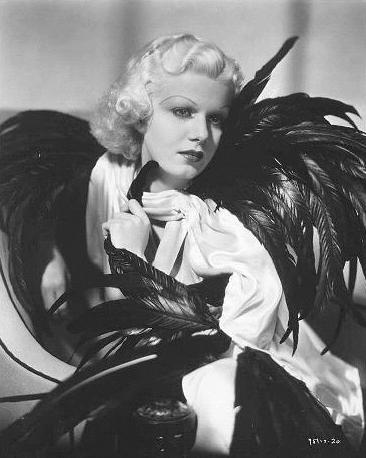 Jean Harlow in feathers