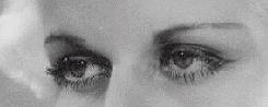 closeup photo of Jean Harlow's all knowing eyes