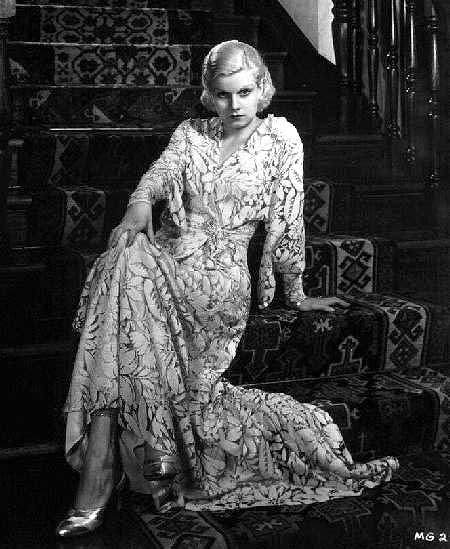 Jean Harlow on the stairs