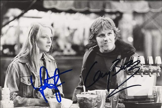autographed photo of Jodie Foster and Gary Busey