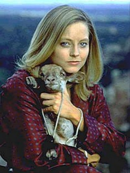 Jodie Foster and a silent lamb