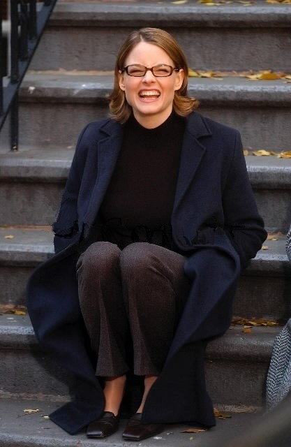 Jodie Foster wearing glasses