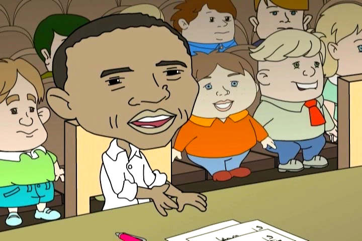 caricature of Barack Obama