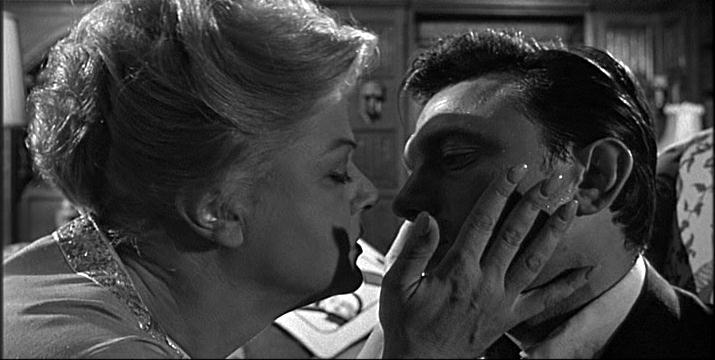 a tender moment with Angela Lansbury and Laurence Harvey