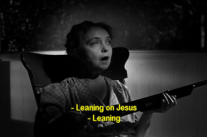 Lillian Gish is leaning on Jesus