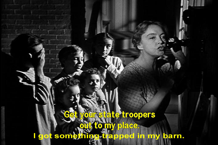 Lillian Gish has something trapped in the barn