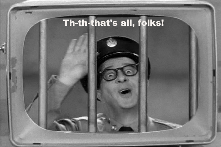 Sgt. Bilko in jail at the end of The Phil Silvers Show series finale