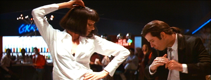 John Travolta and Uma Thurman dancing