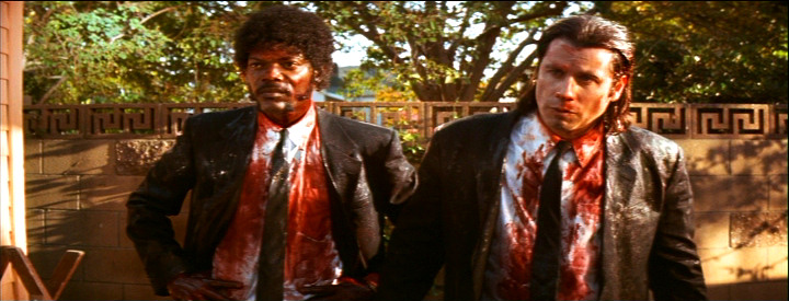bloody hit men John Travolta and Samuel L Jackson