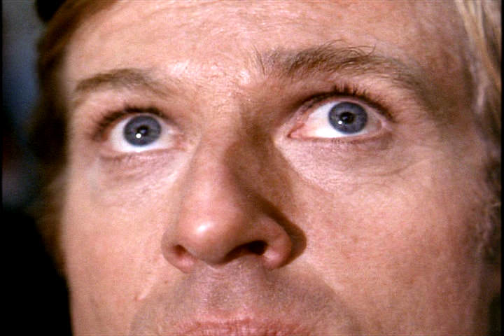 closeup of Robert Redford's eyes