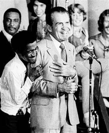 Sammy Davis Jr gives Richard Nixon some love
