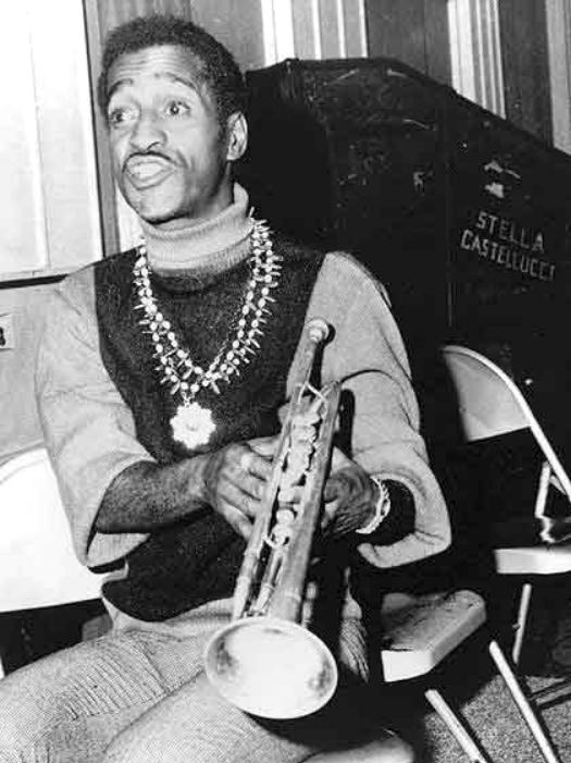 Sammy Davis Jr with a trumpet