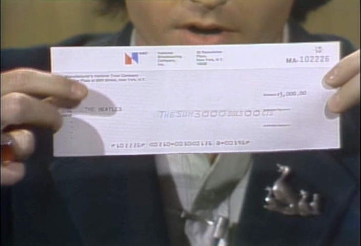 NBC check to The Beatles for $3000