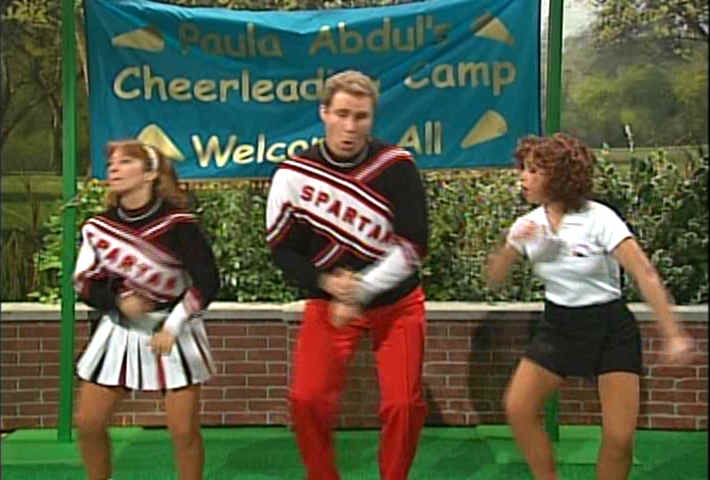 Paula Abdul, Cheri Oteri, Will Ferrell as SNL Spartan Cheerleaders