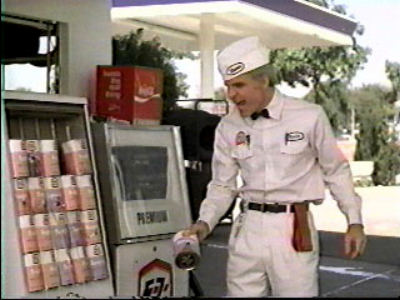 Steve Martin as a filling station attendant in The Jerk