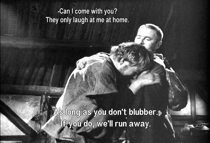 Ake Fridell as the blubbering cuckold blacksmith in The Seventh Seal