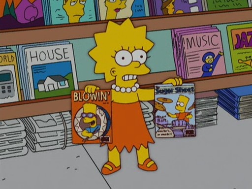 Lisa Simpson at the newstand
