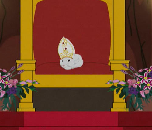 Pope Snowball Rabbit from the Fantastic Easter Special