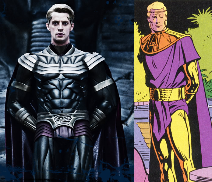 Matthew Goode vs original comics panel of Ozymandias from The Watchmen
