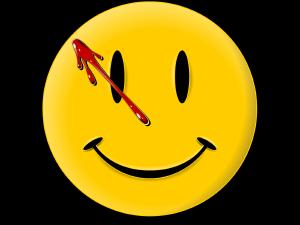blood spattered smiley face