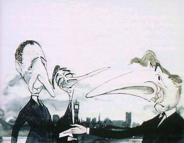 animated image of Sir Humphrey Appleby, Bernard Woolley and James Hacker