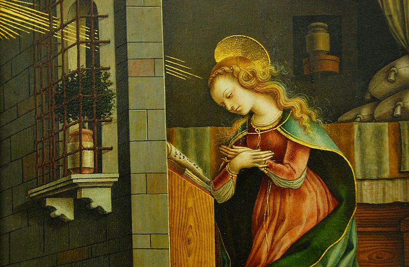 Artist Carlo Crivelli - the annunciation of Christ to Mary