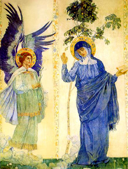 painting of the annunciation by Mikhail Nesterov
