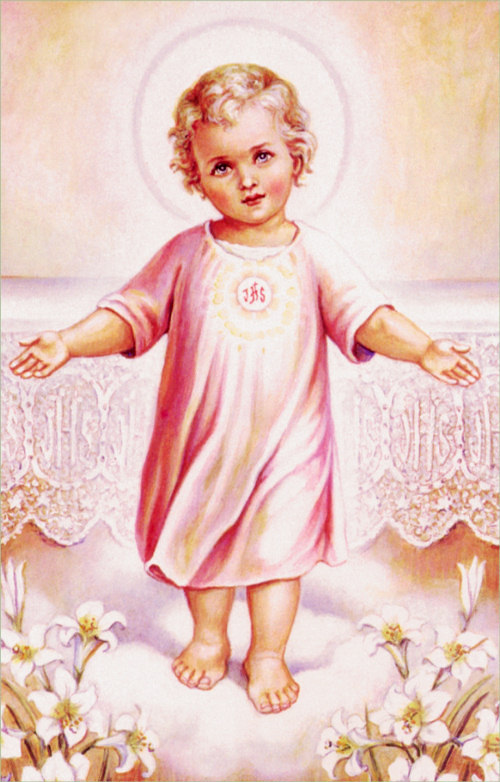Very Serious looking pastel painting of toddler Jesus