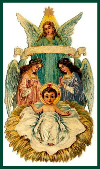 angels watching over baby Jesus