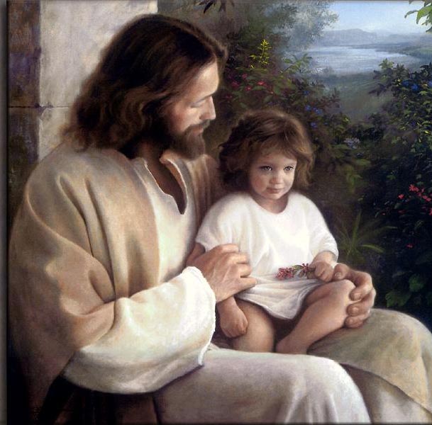 Jesus with a beautiful baby girl